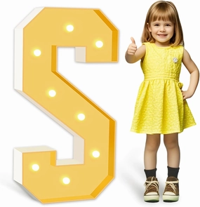 3FT Marquee Light Up Letters,Big Marquee Letter S for Party Decorations Baby Shower Anniversary Weeding Decor Room Decor, Letters Lights, Kids' Mosaic Kits