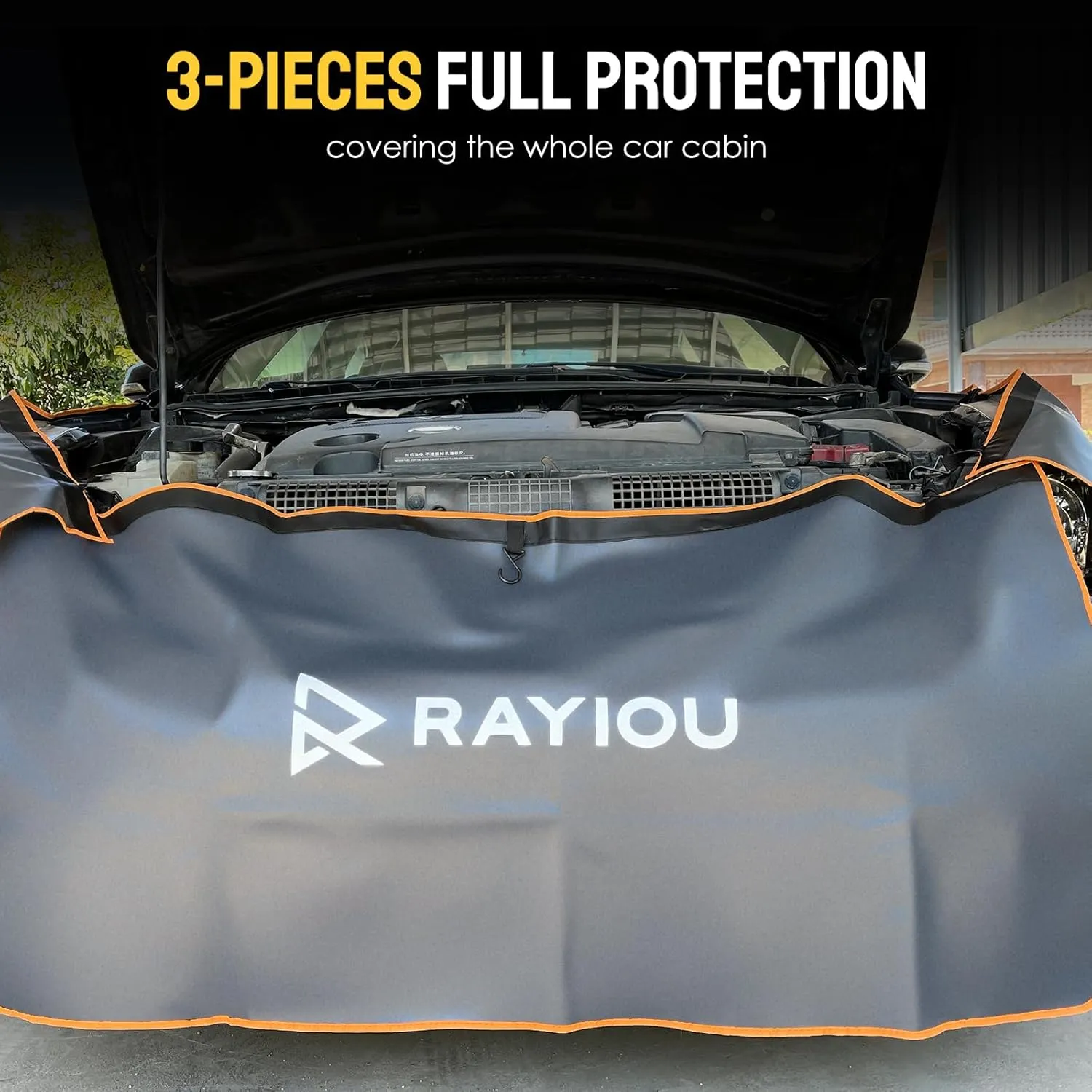 3Pcs Fender Covers for Mechanics, Durable Microfiber Leather, Anti-Scratch Car Fender Protector Mats for Sedan Truck or Station Wagon Automotive - Size M