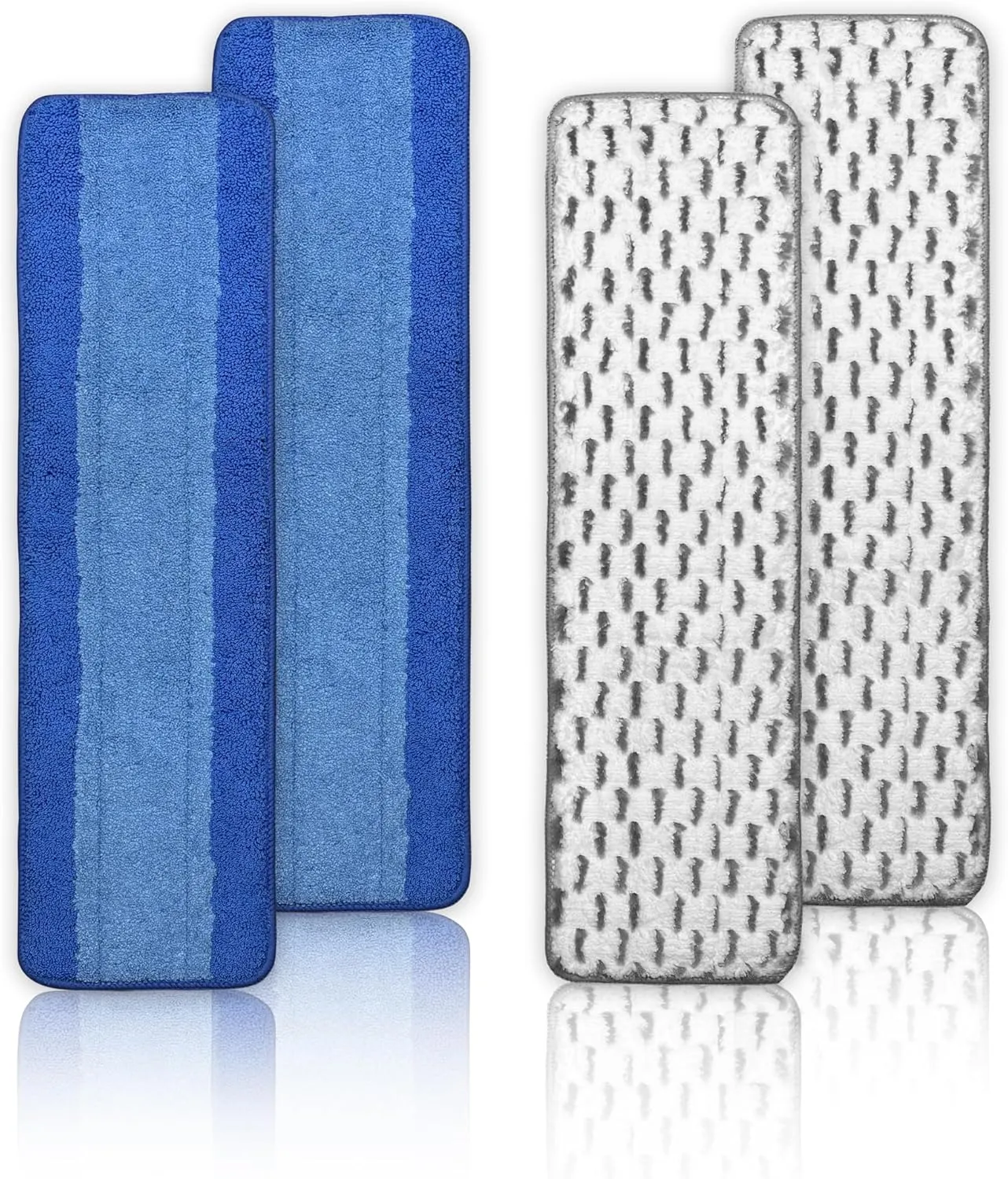 4 Pack 18 Inch Microfiber Mop Replacement Pads, Compatible with Bona Mops, Reusable and Washable Pads for Hardwood and Multi-Surface Floors, Deep Cleaning Wet Dry Use Refills