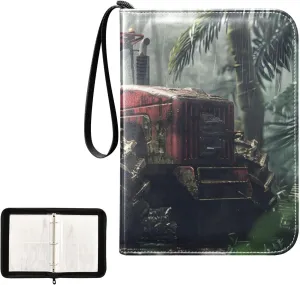 4 Pockets Trading Card Album Holder Book Folder Sports Card Binder Agriculture Tractor 400 Double Side Pockets for 3 Ring Binder Zipper