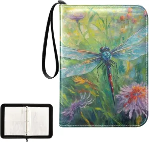 4 Pockets Trading Card Album Holder Book Folder Sports Card Binder Dragonfly 1 400 Double Side Pockets for 3 Ring Binder Zipper