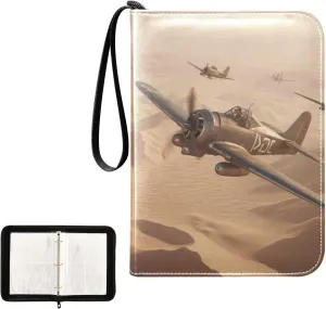 4 Pockets Trading Card Album Holder Book Folder Sports Card Binder Warcraft 400 Double Side Pockets for 3 Ring Binder Zipper