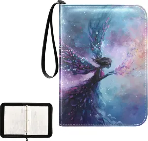 4 Pockets Trading Card Album Holder Book Folder Sports Card Binder Winter Fairy 400 Double Side Pockets for 3 Ring Binder Zipper