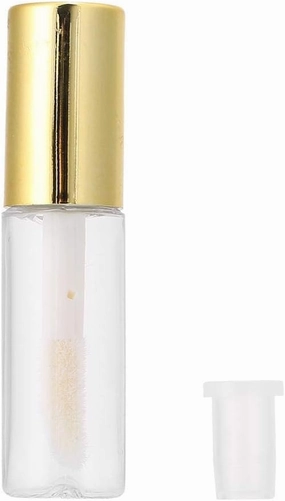 45 pcs 1.2ml Lipstick Tube, Transparent Mini Refillable Empty Lip Gloss Tubes Lipstick Bottle Container Dispenser with Brush Gold