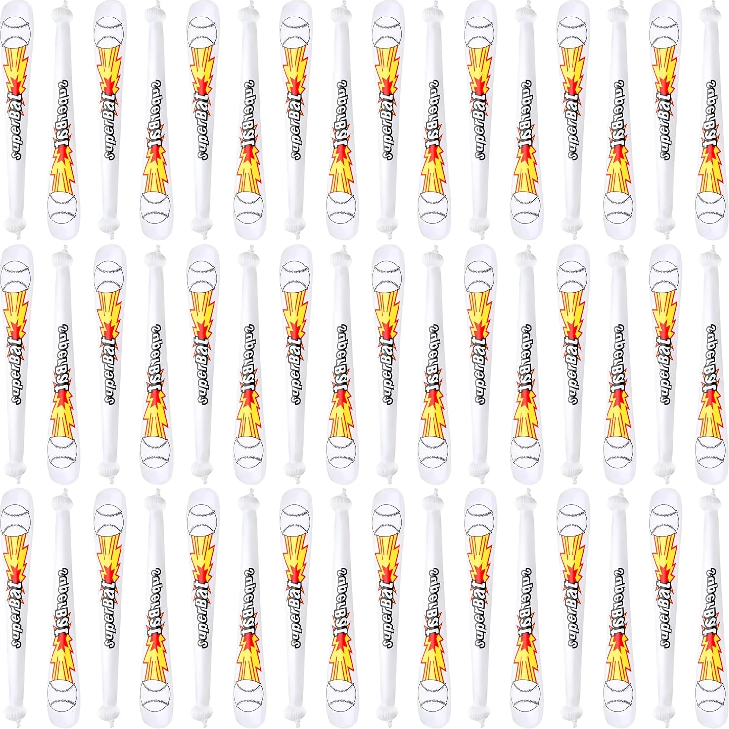 48 Pack 22.5 Inch Inflatable Baseball Bats Blow Up Baseball bat inflates Bulk for Carnival Summer Pool Baseball Birthday Party Favors