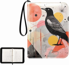 4 Pockets Trading Card Album Holder Book Folder Sports Card Binder Bird 1 400 Double Side Pockets for 3 Ring Binder Zipper