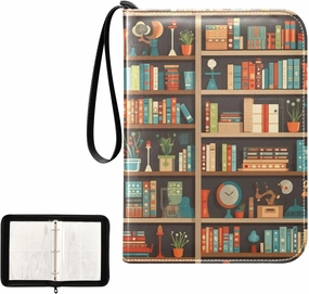 4 Pockets Trading Card Album Holder Book Folder Sports Card Binder Bookshelf Cartoon 400 Double Side Pockets for 3 Ring Binder Zipper