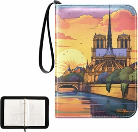 4 Pockets Trading Card Album Holder Book Folder Sports Card Binder Cartoon Street 1 400 Double Side Pockets for 3 Ring Binder Zipper