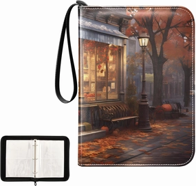 4 Pockets Trading Card Album Holder Book Folder Sports Card Binder Corner Shop 400 Double Side Pockets for 3 Ring Binder Zipper