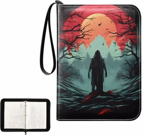 4 Pockets Trading Card Album Holder Book Folder Sports Card Binder Death 1 400 Double Side Pockets for 3 Ring Binder Zipper