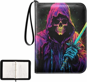 4 Pockets Trading Card Album Holder Book Folder Sports Card Binder Death 4 400 Double Side Pockets for 3 Ring Binder Zipper