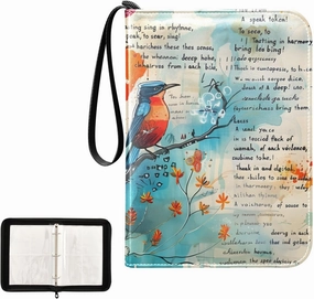 4 Pockets Trading Card Album Holder Book Folder Sports Card Binder Diary Handwriting 400 Double Side Pockets for 3 Ring Binder Zipper