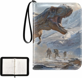 4 Pockets Trading Card Album Holder Book Folder Sports Card Binder Dinosaur 1 400 Double Side Pockets for 3 Ring Binder Zipper