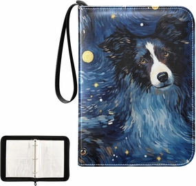 4 Pockets Trading Card Album Holder Book Folder Sports Card Binder Dog Galaxy 400 Double Side Pockets for 3 Ring Binder Zipper