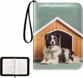 4 Pockets Trading Card Album Holder Book Folder Sports Card Binder Dog House 400 Double Side Pockets for 3 Ring Binder Zipper