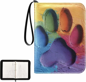 4 Pockets Trading Card Album Holder Book Folder Sports Card Binder Dog Paw 400 Double Side Pockets for 3 Ring Binder Zipper