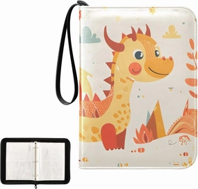 4 Pockets Trading Card Album Holder Book Folder Sports Card Binder Dragon Graphic 400 Double Side Pockets for 3 Ring Binder Zipper