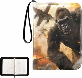 4 Pockets Trading Card Album Holder Book Folder Sports Card Binder Gorilla War 400 Double Side Pockets for 3 Ring Binder Zipper