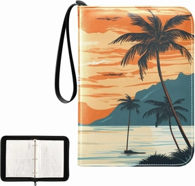 4 Pockets Trading Card Album Holder Book Folder Sports Card Binder Hawaii Cartoon 400 Double Side Pockets for 3 Ring Binder Zipper