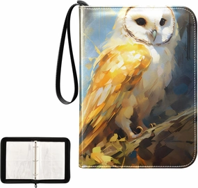 4 Pockets Trading Card Album Holder Book Folder Sports Card Binder Owl 6 400 Double Side Pockets for 3 Ring Binder Zipper