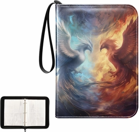 4 Pockets Trading Card Album Holder Book Folder Sports Card Binder Phoenix Phenix 1 400 Double Side Pockets for 3 Ring Binder Zipper