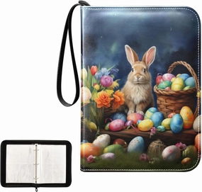 4 Pockets Trading Card Album Holder Book Folder Sports Card Binder Rabbit 6 400 Double Side Pockets for 3 Ring Binder Zipper