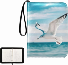 4 Pockets Trading Card Album Holder Book Folder Sports Card Binder Seagull 400 Double Side Pockets for 3 Ring Binder Zipper
