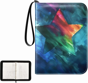 4 Pockets Trading Card Album Holder Book Folder Sports Card Binder Star Grunge 1 400 Double Side Pockets for 3 Ring Binder Zipper