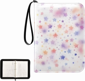 4 Pockets Trading Card Album Holder Book Folder Sports Card Binder Star Lovely 400 Double Side Pockets for 3 Ring Binder Zipper