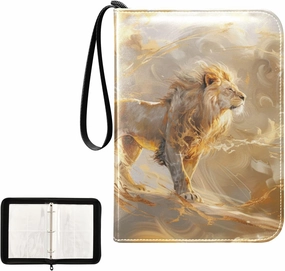 4 Pockets Trading Card Album Holder Book Folder Sports Card Binder Sunrise Vortex 400 Double Side Pockets for 3 Ring Binder Zipper