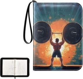 4 Pockets Trading Card Album Holder Book Folder Sports Card Binder Weightlifting 3 400 Double Side Pockets for 3 Ring Binder Zipper