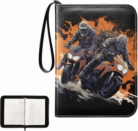 4 Pockets Trading Card Album Holder Book Folder Sports Card Binder Whale 4 Motorcycle Race 2 400 Double Side Pockets for 3 Ring Binder Zipper