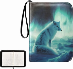4 Pockets Trading Card Album Holder Book Folder Sports Card Binder White Fox 2 400 Double Side Pockets for 3 Ring Binder Zipper