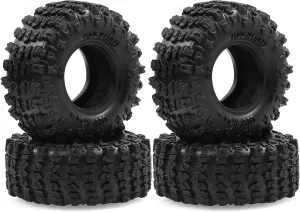 4pcs 1.3 in Wheels Soft Sticky Rubber Tires for 1/24 1/18 SCX24 TRX4M RC Crawler Car,RC 1.3" Wheels Rubber Tires Fetal Skin