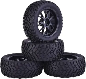 4PCS 75MM Super Soft Rubber Rally Car Wheel Rim&Tires Hex 12MM Replacement Spare Parts for HSP HPI 1:10 RC Racing Car Accessory Part