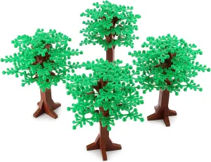 4PCS Large Trees City Building Block Compatible with Major Brand - Classic Bricks Pieces and Parts Toy Set 6.7inch Height Botanical Forest Garden Plant Accessories