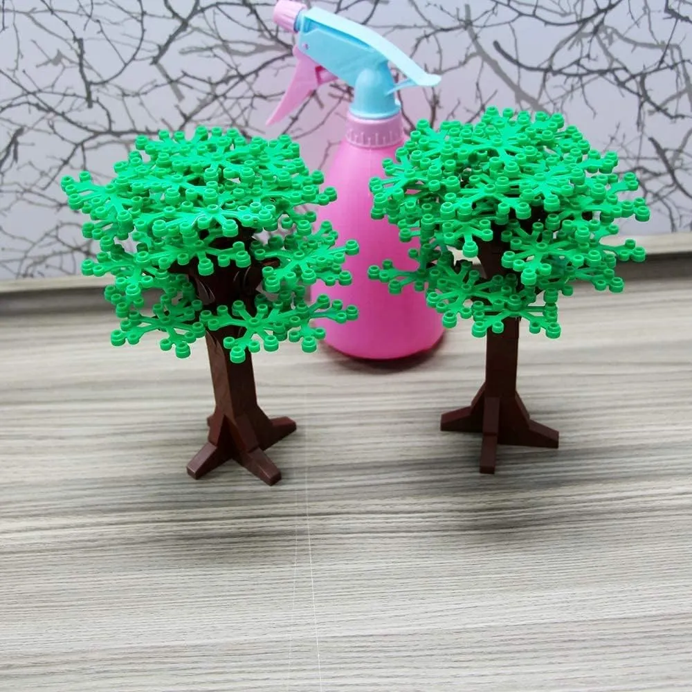 4PCS Large Trees City Building Block Compatible with Major Brand - Classic Bricks Pieces and Parts Toy Set 6.7inch Height Botanical Forest Garden Plant Accessories