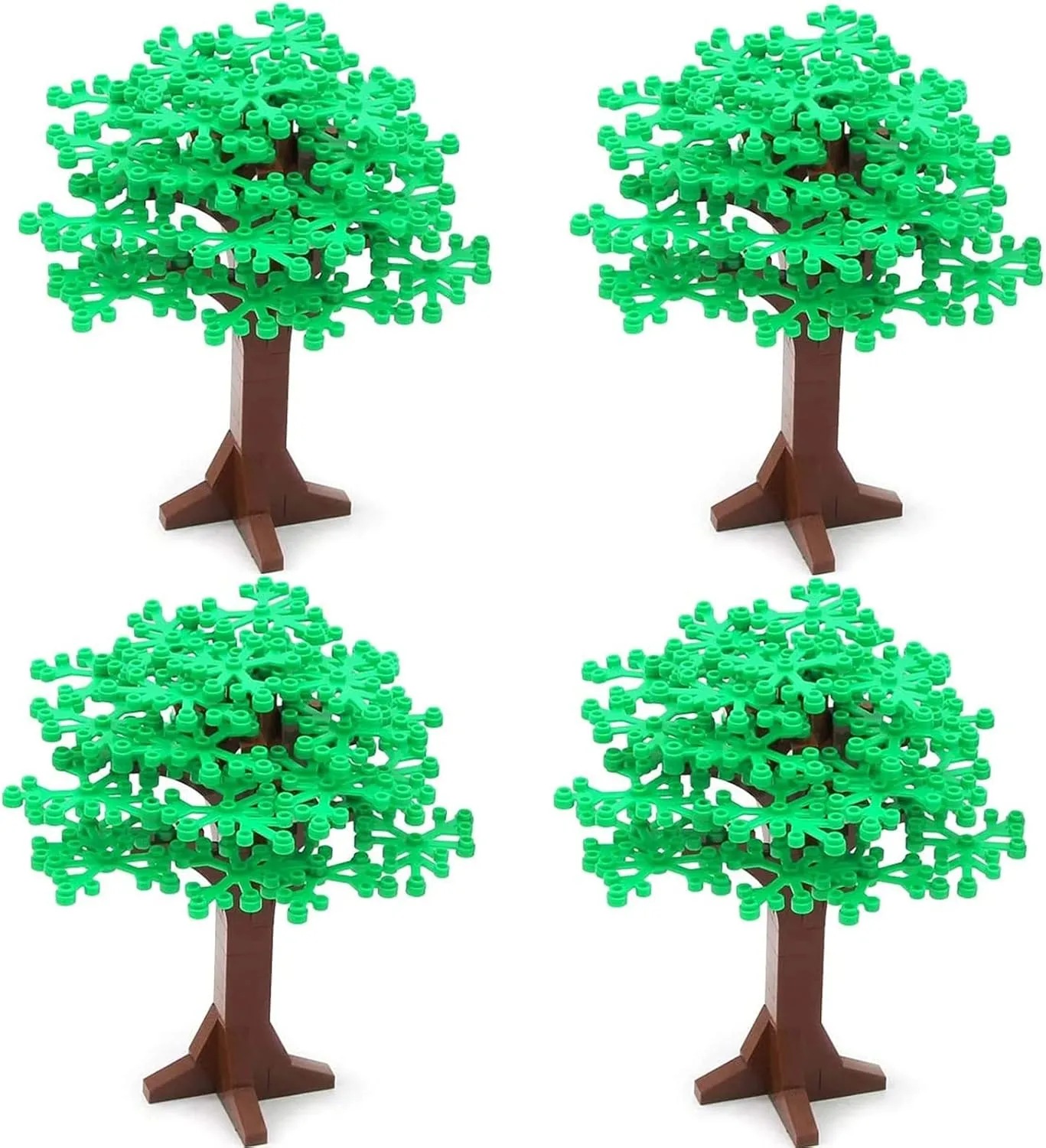 4PCS Large Trees City Building Block Compatible with Major Brand - Classic Bricks Pieces and Parts Toy Set 6.7inch Height Botanical Forest Garden Plant Accessories