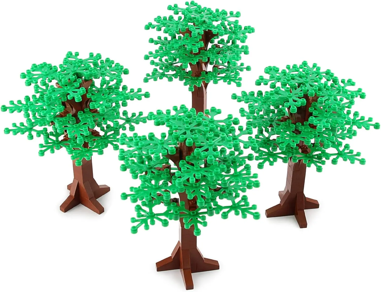 4PCS Large Trees City Building Block Compatible with Major Brand - Classic Bricks Pieces and Parts Toy Set 6.7inch Height Botanical Forest Garden Plant Accessories