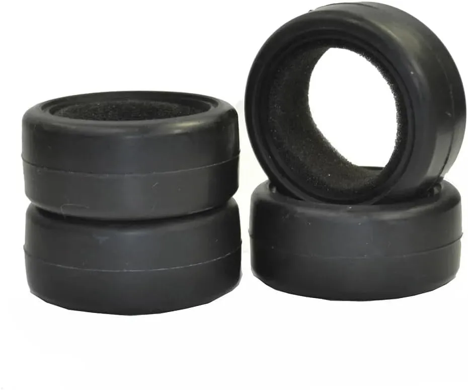 4pcs Soft Racing Tires with Sponge Liner Compatible with RC On Road Drift Car TT01 TT02 Upgrade