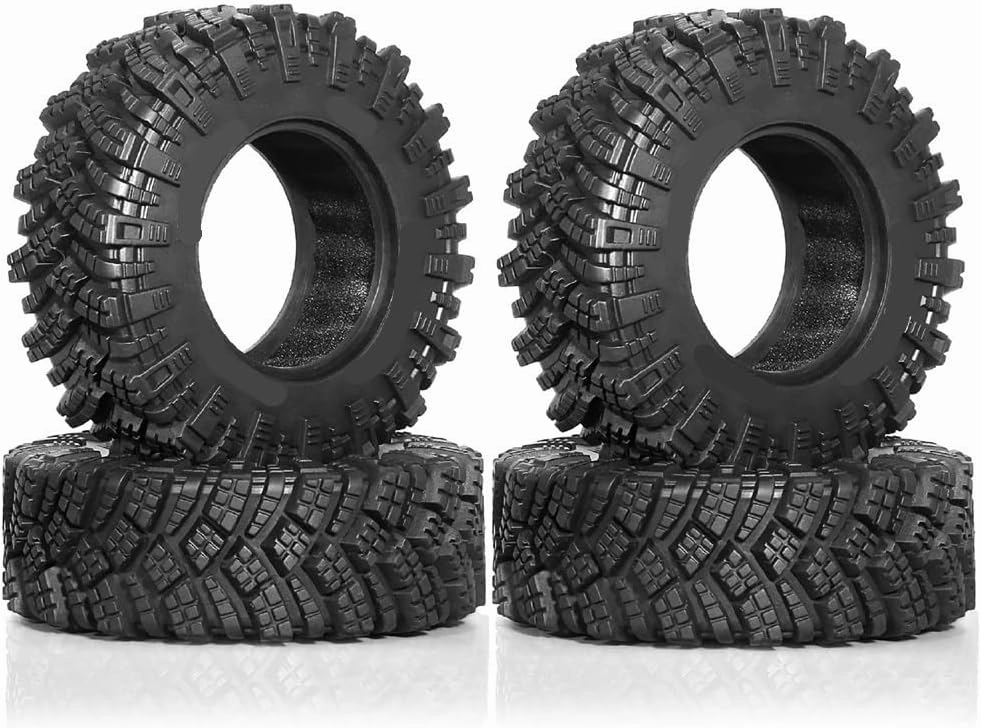 4pcs 98mm 1.9 Inch Soft Rubber Tyres Compatible with 1/10 Scale RC Crawler Vehicles Compatible with Pro