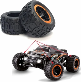 4pcs/Set Remote Control Vehicle Tires Fit The 1/16 1/14 1/12 RC Car Off-Road Vehicle Hub Modification and Opgrading Accessories (Orange)