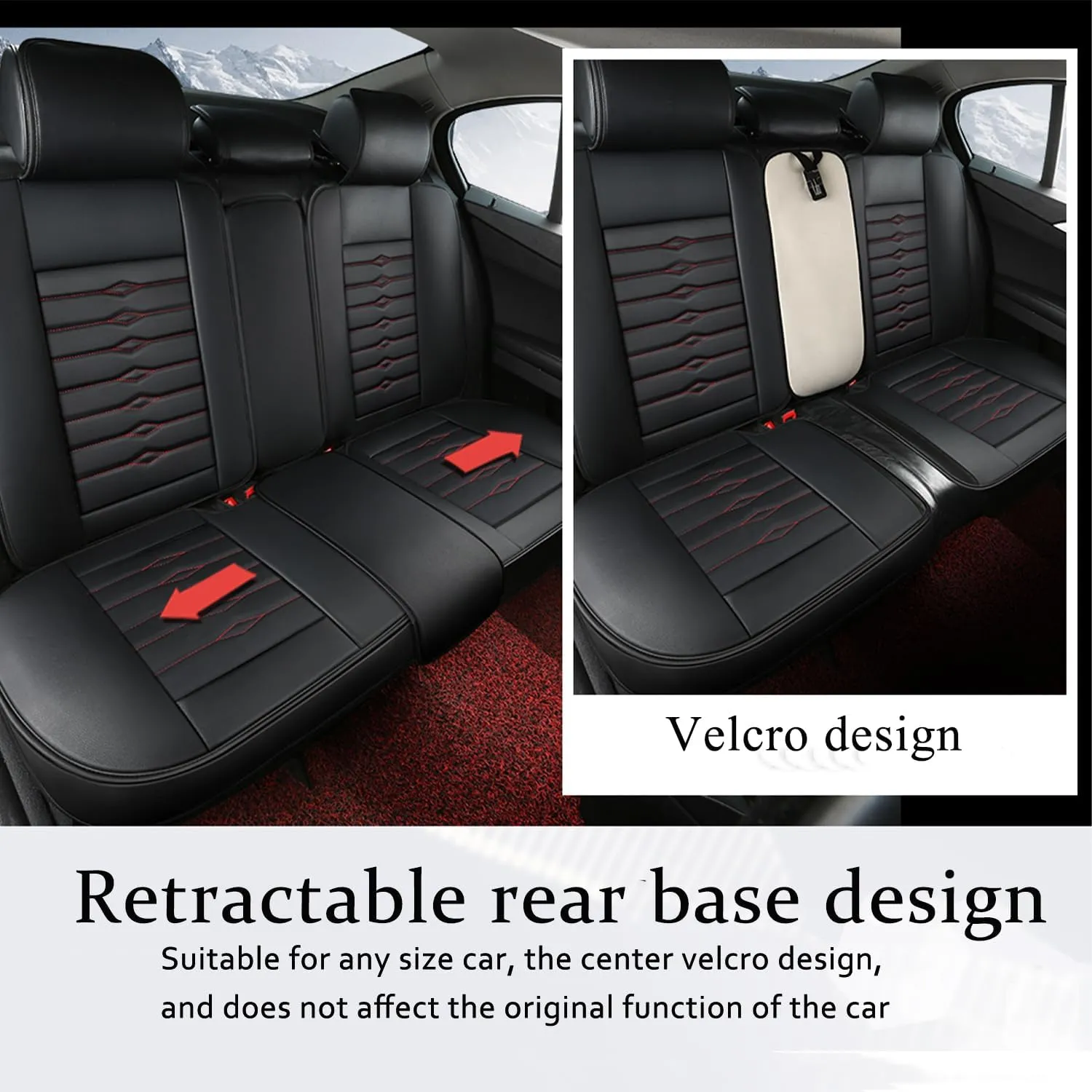 5 Seat Covers for Hyundai Elantra 2002-2024 Napa Leather Seat Covers Water and Dust Resistant Soft Car Seat Protectors Comfortable Car Seat Covers with Airbags (Black Blue Bars, Luxury)