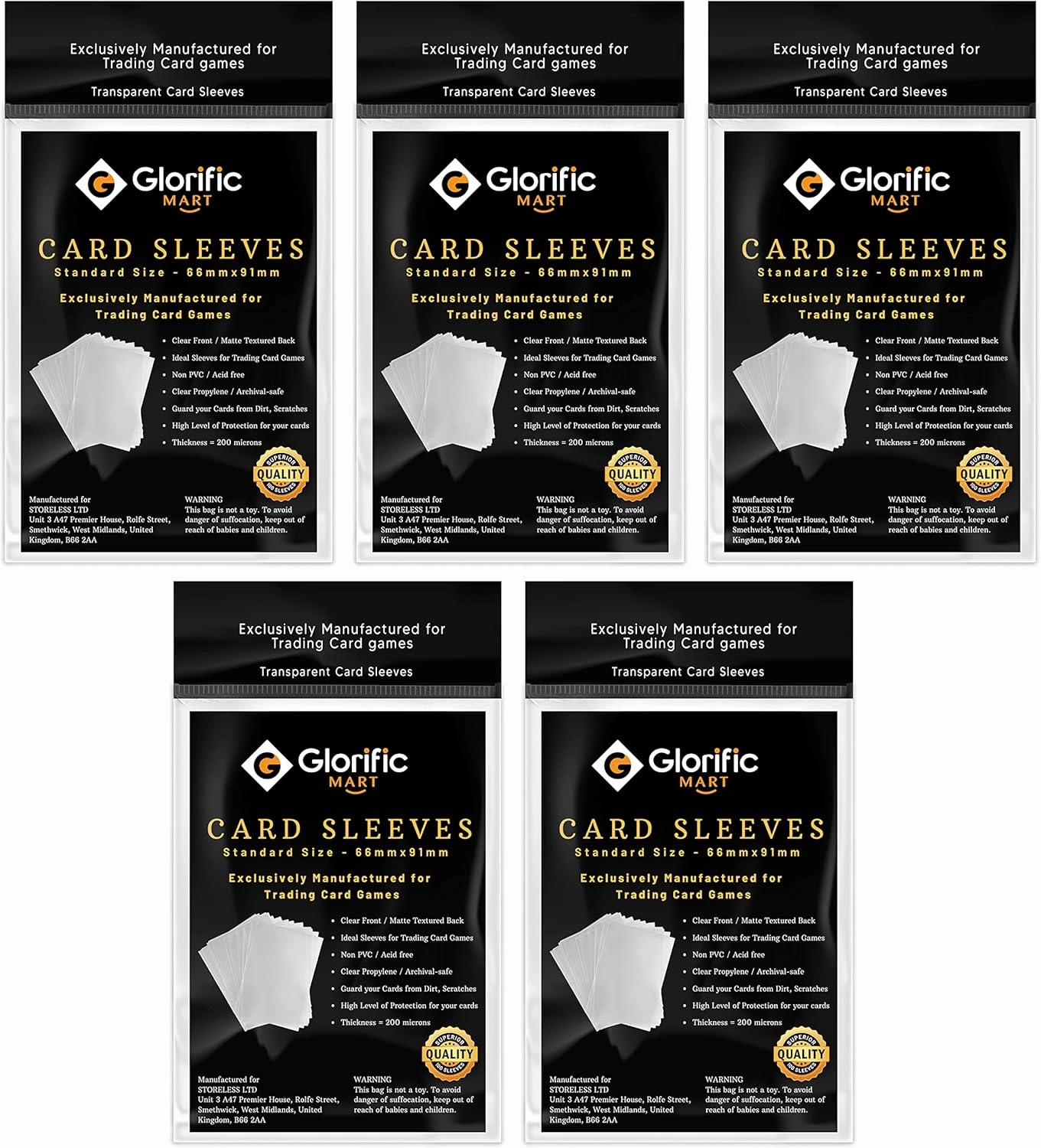 500 Penny Card Sleeves - Card Protector Sleeves, Exact fit Clear Card Sleeves for Pokémon and MTG, Soft Card Protectors for Trading Cards, Game Cards and Sports Cards - 2-5/8 x 3-5/8''