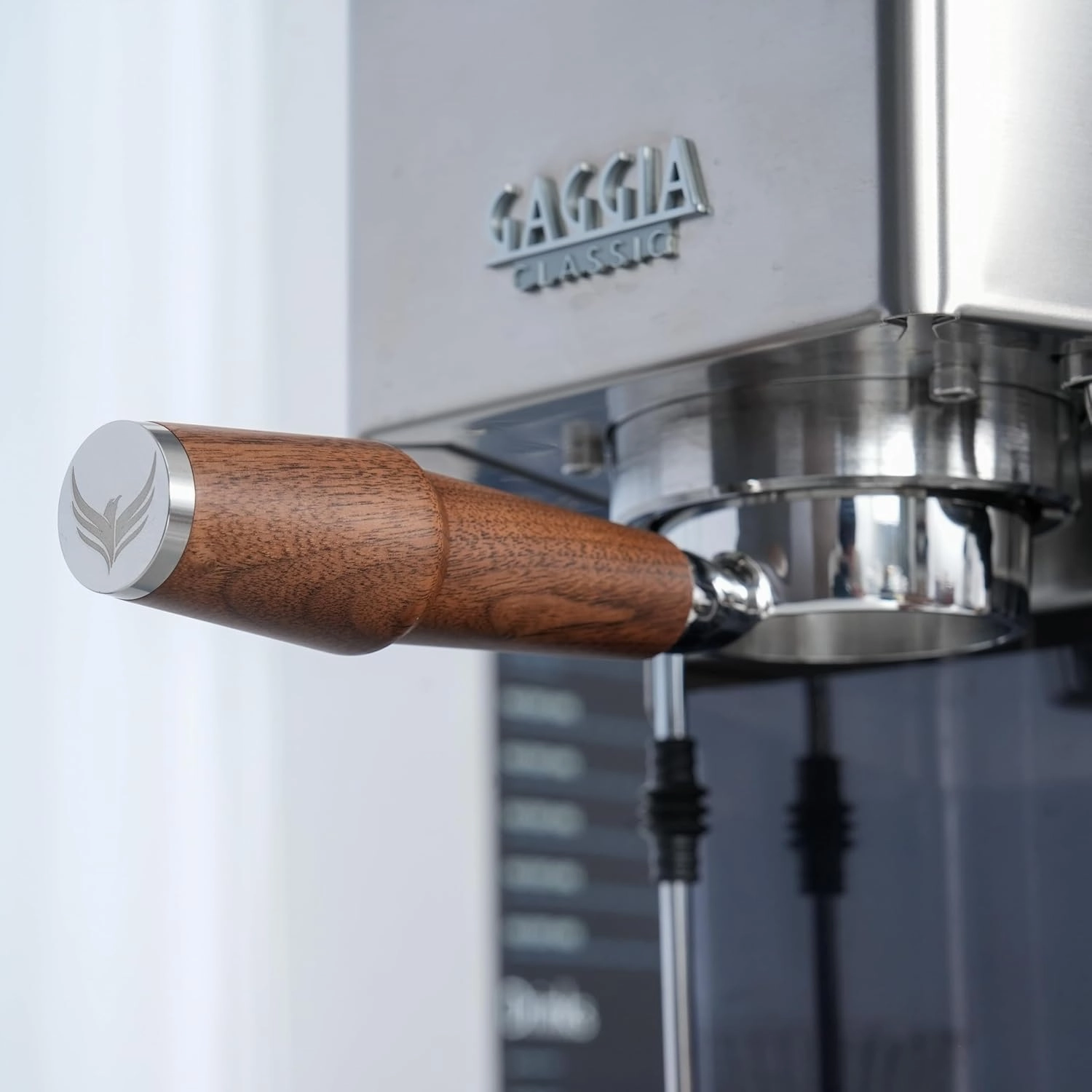 58mm Bottomless Portafilter for Gaggia Classic Pro, Evo, E24 Includes Walnut Handle and 18-21 Gram Filter Basket