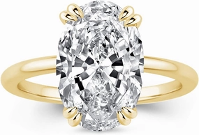 5CT Stunning Oval Cut Engagement Ring for Women,Simulated Diamond Ring,18K Yellow/White Gold Plated 925 Sterling Silver Promise Ring