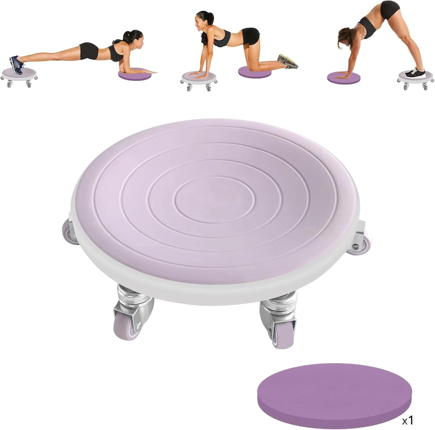 6 Caster Ab Roller, Ab Exercise Equipment with Knee Pads, Ab Roller Wheel for Core Exercise, Abdominal Strength Training for Home Gym, 360° Silent Ab Workout Equipment