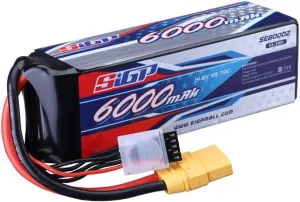 6000mAh 4S Lipo Battery 14.8V 70C Soft Pack with XT90 Connector for RC Car Truck Tank Boat Racing Hobby