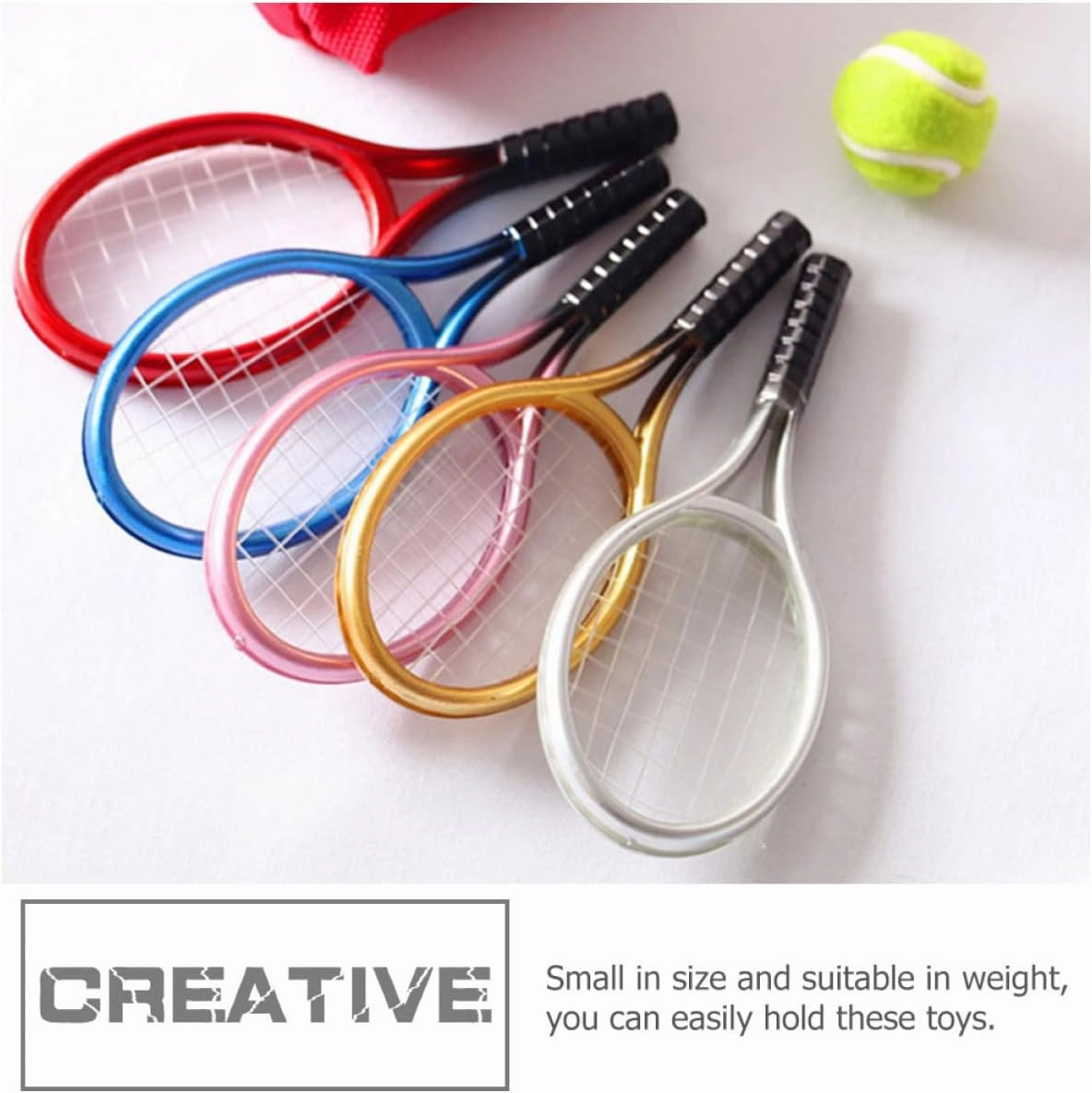 6 Sets Stylish Mini Tennis Kit Craftsmanship for Home Decor DIY Mini House Random