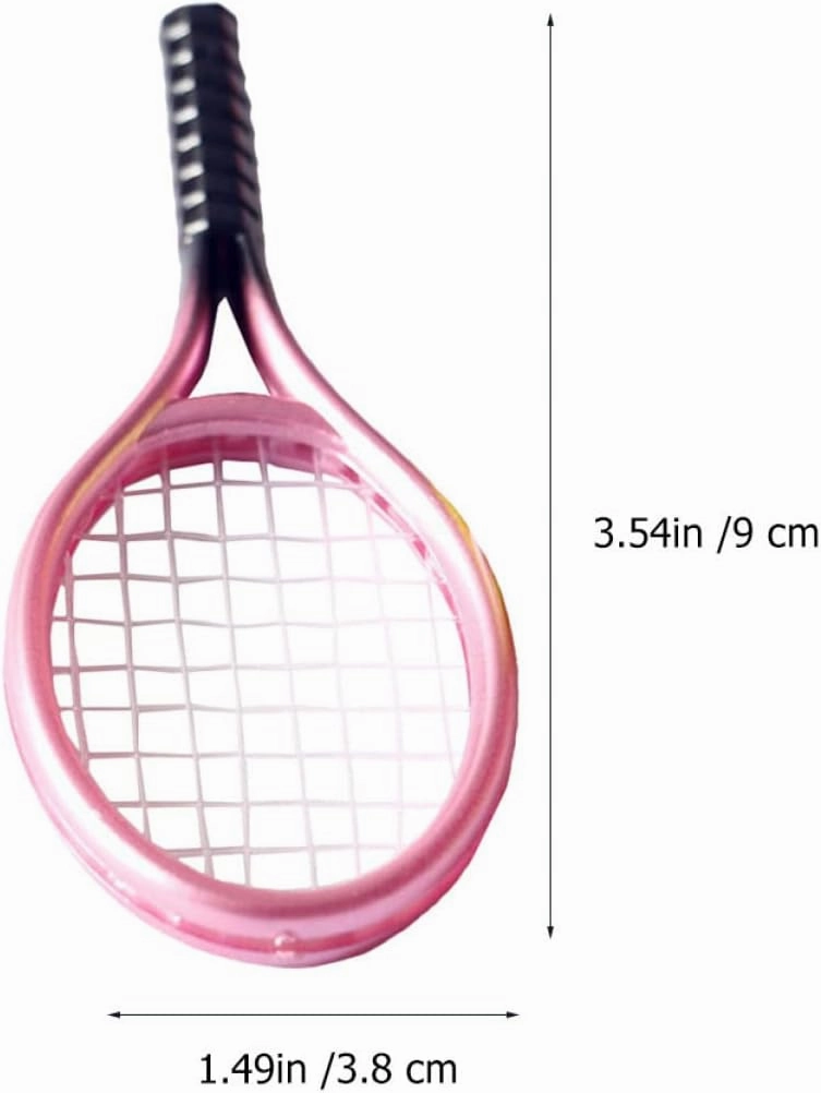 6 Sets Stylish Mini Tennis Kit Craftsmanship for Home Decor DIY Mini House Random